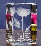 Crystal Glass Cube with Clipper Concer with 3D Laser Engraving