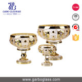 3PCS Golden Plated Glass Fruit Bowls Set
