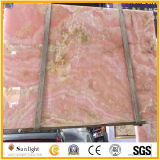 Polished Natural Stone Pink Onyx Marble for Background Wall Tiles