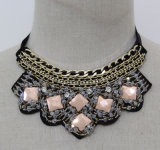 Woman Fashion Costume Jewelry Square Crystal Chuky Choker Necklace (JE0144)