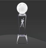 Sport Laser Glass Crystal Trophy of Baseball (D-CRY210)