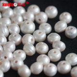 2.5mm Big Hole Natural Button Ringed Freshwater Loose Pearls Beads