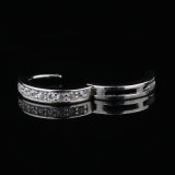 Gold Diamond Huggie Circle Earrings for Women Mjce038