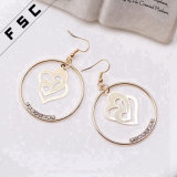 Unique Carved Round Earring Designs Summer Silver Plated Copper Cristiano Ronaldo Irregular Earrings