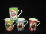 Wholesale Ceramic Coffee Mug with Cute Owal with Xms Hat