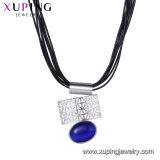 Necklace-00600 Xuping Fashion Women Rhodium Color Inlayed Stone Necklace