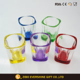 60ml Colored Bottom Square Shot Glass Set