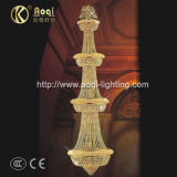 Golden K9 Crystal Long Pendent Lamp (AQ-7107)