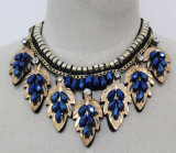 Lady Fashion Jewelry Blue Bead Crystal Collar Necklace (JE0138)