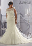 Crystal Beaded Embroidery Plus Size Wedding Dress (PLD001)