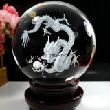 3D Laser Engraving Crystal Clear Glass Ball for Souvenirs