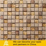 Golden Crystal Glass Mosaic in Dubai Feel with Stone