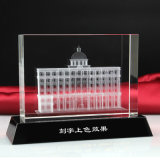 3D Laser Architectural Model Crystal Glass Cube Paperweight