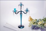 Blue Three Poster Candle Holder for Wedding Decoration