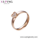 15112 Xuping Elegant Stylish Jewelry Heart Shaped Rose Gold Plated Finger Ring for Women
