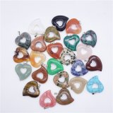 Natural Stone Crystal Romantic Heart Charms Pendants Mulit Color Jewelry