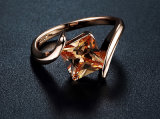 Top Quality Brown Crystal Environmental Metal Ring