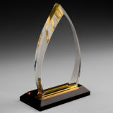 Eveled Flame Acrylic Award with Logo Printing or Engvaing