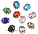 Color Claw Chain Bordered Diamond Oval Crystal Button Sew on Claw Rhinestone (SW-Oval 13*18)