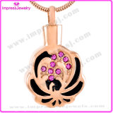 Bisuteria Mujer Cremation Jewelry Urn Necklaces Pendants for Ashes Flower Shape with Crystals
