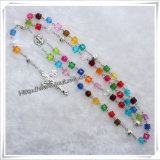 Multicolor Plastic Bead Rosary. Plastic Beads Resin Chain Rosary Necklace (IO-cr266)