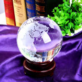 Crystal Globe Ball with Map Sandblasting