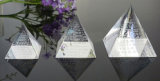 Crystal Glass Pyramid Paperweight with 3D Laser Engraving