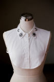 Detachable White Women Shirts Fake Collar with Crystal Rhinestone