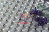 Round Iridescent White Glass Crystal Mosaic Tiles (CFR617)