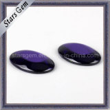 Dark Amethyst Color Glass Stone Oval Cabochon