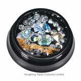 Colorful Glitter Beads Rhinestones Charms Gems Metal Shell Hollow Nail Art Decorations (NR-23)