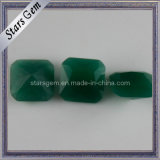 Synthetic Dark Green Jasper Square Crysatl Glass Beads