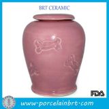 Pink Glazed Ceramic Bone Pet Urns