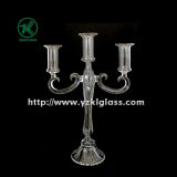 Glass Candle Holders for Party Decoration with Three Posts (9.5*22.5*33.5)