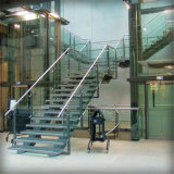 Stainless Steel Beam Support Crystal Glass Railing Glass Straight Stiarcase