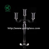 Glass Candle Holder for Home Decoration with Three Posts