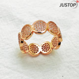 Fashion Gold-Tone CZ Stone Inlay Design Crystal Rings Jewelry for Women