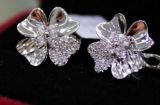 Flower Silver Earring with CZ