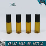 5ml Amber Cosmetic Glass Roll on Tube Bottle for Fragrance Oil