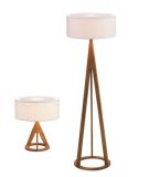 Modern Oak Wood Lamp with Fabric Shade (WH-995TF)