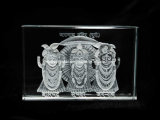 3 Inches Crystal Engraved with Jagannath Ji Image for Hinduism (R3019)