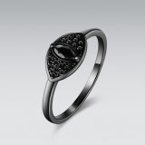 Black Eye Silver Ring with Cubic Zircon