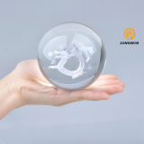Longwin 3D Laser Etched Crystal Dragon Ball with Wooden Base Free with Gift Box Office Decors Birthday Gift