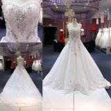 Sweetheart Heavy Beading Bridal Gown Crystal Wedding Dresses Long Train