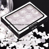12boxes/Set Silver White Flakes Nail Art Decorations Paillette Glitter Set Mixed Christmas Nail Design Heart-Shaped Round Mini Sequins Manicure (SW03)