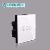 Electric Switch UK Standard 250V/50~60Hz Luxury Gray Crystal Glass Panel and 1 Gang 1 Way Touch Wall Light Dimmer Switch