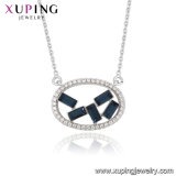 43275 Fashion Jewelry Beautiful Oval Shaped Blue Color Necklace Made with Crystals From Swarovski for Gift