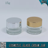 15ml 1/2 Oz Cosmetic Glass Jar for Face Cream with Aluminum Lid