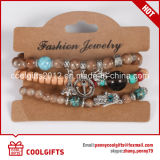 Colorful Beads Jewelry 3PCS Set Bracelet with Alloy Metal Pendent
