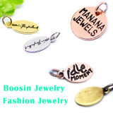 Custom Metal Logo Engraved Gold/Silver Jewelry Tag Charm
